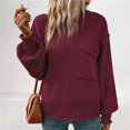 thumbnail image 5 of Baqcunre Women's Clothing, Womens Tops 2025 Oversized Long Sleeve Crewneck Waffle Knit Shirts Business Casual Blouses Basic Shirts Valentines Day Gifts, 1Pc Sweater Red S, 5 of 8