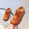 thumbnail image 2 of ZACPNCV Girls Retro Oxford Flats Lace Up Solid Color Soft Sole Comfort Casual Shoes, 2 of 8