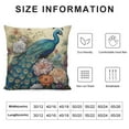 thumbnail image 5 of Creowell  Watercolor Peacock Vintage Background Decorative Throw Pillow Covers Square, Pillowcase Protectors Cushion Cover for Home Sofa Couch Chair Back Seat, 5 of 5