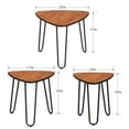 thumbnail image 6 of VECELO 3-Piece Nesting Tables, Stacking End Coffee Table for Living Room/Bedroom/Office, Brown (Set of 3), 6 of 9