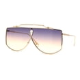 thumbnail image 3 of SA106 Retro Shield Oceanic Lens Oversize Flat Top Metal Sunglasses Gold Purple Orange, 3 of 4