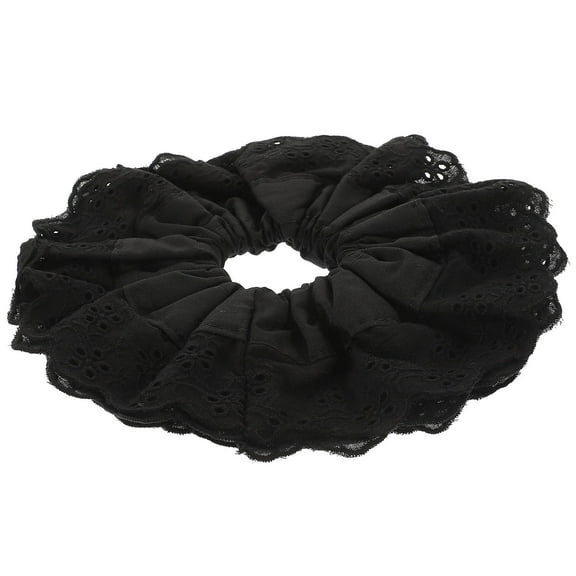 Raindrops Soft Hair Scrunchies for Thick Hair, Black Elastic Hair Holder for Women, 1 Piece Comfortable Hair Tie