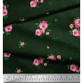 thumbnail image 2 of Soimoi Poly Georgette Fabric Leaves & Rose Flower Printed Fabric 1 Yard 52 Inch Wide, 2 of 3