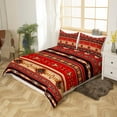thumbnail image 2 of Aztec Bedding Set Ethnic Tribal Arrow Duvet Cover,Vintage Southwestern Native Bohemian Comforter Cover Queen,Western Star Bed Set Exotic Geometric Diamond Stripes Room Decor,Red and Black, 2 of 5