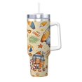 thumbnail image 2 of Gnome Shell Surfboard Cup Insulated Tumbler Stainless Steel Vacuum Travel Mug 40 oz with Handle and Straw Lid, 2 of 7