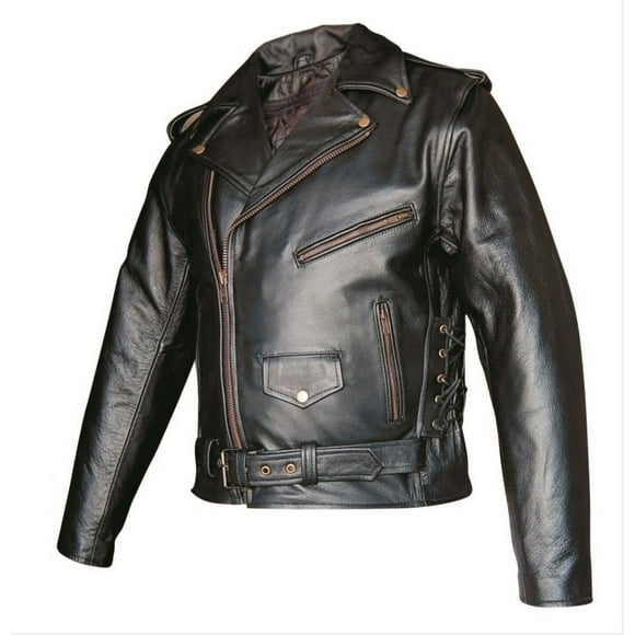 Allstate Leather Veste de Moto Basique AL2022 pour Hommes 50 Noir