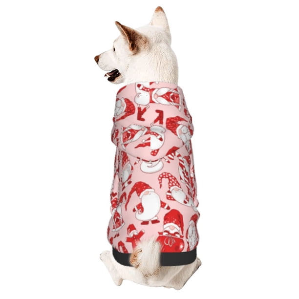 Balery Gnome Merry Christmas Sudadera con Capucha para Perros Pequeños – Ropa para Mascotas, Disfraz para Perros y Gatos, Ideal para Fiestas y Cosplay-X-Large