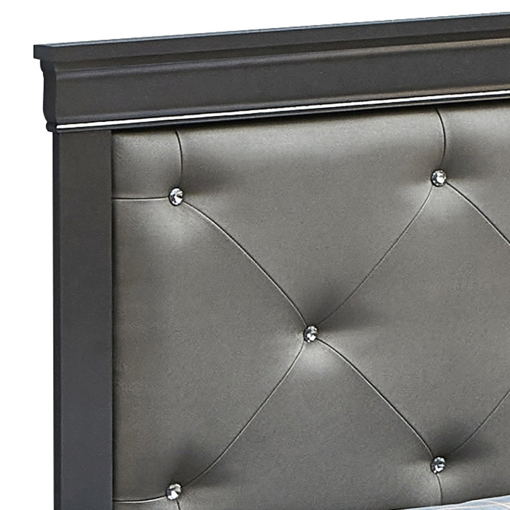 Glory Furniture Lorana Twin Bed in Metalic Black Color