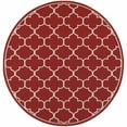 thumbnail image 1 of homeroots home decor 388664 Tapis Rond de 8 Pieds Rouge et Ivoire à Treillis pour Intérieur et Extérieur, 1 of 1