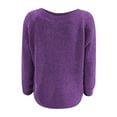 thumbnail image 4 of Women's Sweater Long Sleeve Boat Neck Basic Knitted Sweater Pullover Top Pullover Sweater, 4 of 9