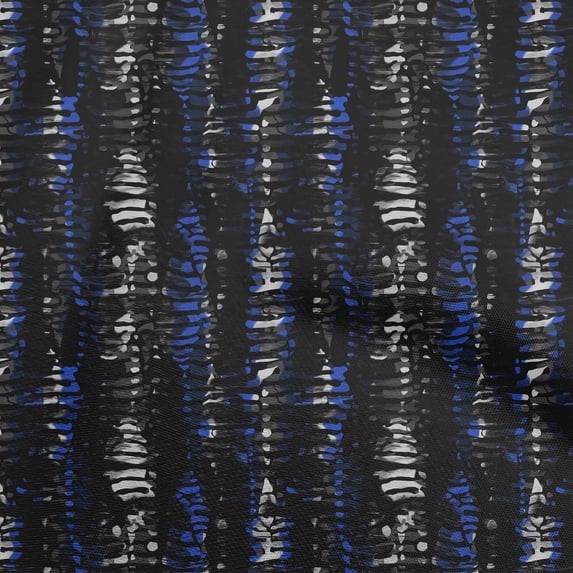 oneOone Cotton Poplin Medium Blue Fabric Abstracts Sewing Material Print Fabric By The Yard 42 Inch Wide