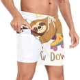 thumbnail image 2 of joogoo Men's Cute Sloth-s3 Swim Trunks with Liner Pocket Beach Shorts Large, 2 of 9