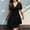 #250418A149 Black, variant on CaiJunJia Plus Size Dresses for Women Casual Summer Twist Front V Neck Short Sleeve Mini Dress