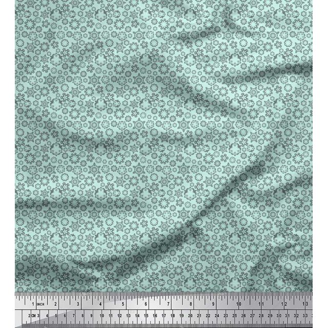 Soimoi Rayon Fabric Artistic Floral Shirting Print Sewing Fabric Yard 42 Inch Wide