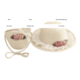 thumbnail image 4 of LNMQLPDBS Baby Sun Hat Sets Girls Wide-Brim Straw Sun-Hat for Summer Beach with Flower Kids Tourism Sun Hat with Shoulder Bag Gift for Girl Sun Protection Hat for All Season, 4 of 5