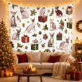 thumbnail image 3 of Cats Festive Sphynx with Hairless Illustrated Detailed Skin, Playful Watercolor for Cat Lovers, Cat Wall Art, Christmas Gift, Tapestry Wall Hanging for Bedroom and Dorm, 3 of 7