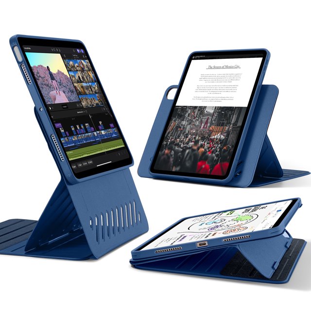Funda M2 para iPad Air de 11 pulgadas, iPad Air 6/5/4 (2024/2022/2020), cubierta magnética extraíble, soporte vertical/horizontal con vista de pantalla elevada