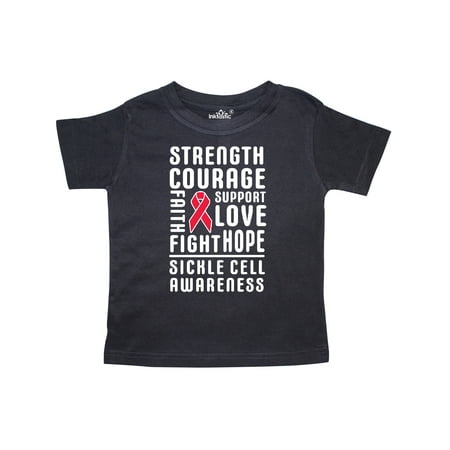 

Inktastic Sickle Cell Awareness Strength Courage and Support Gift Toddler Boy or Toddler Girl T-Shirt