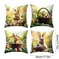 thumbnail image 3 of Antqov 4PCS Easter Pillow Covers 18x18" Soft Bunny Eggs Throw Pillow Cover Spring Decorative Cushion Case for Home Sofa Bed Holiday Decor Gifts, 3 of 6
