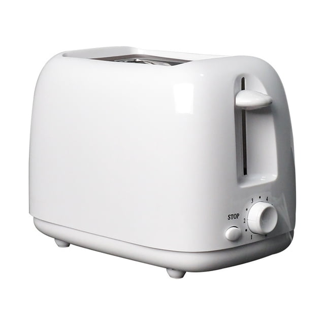 Grille-pain Élégant en Acier Inoxydable à 2 Tranches, Toucher Froid, Pieds Antidérapants et Contrôle de Brunissage Réglable, Design Portable et Compact pour Griller Rapidement Pain, Bagels, Gaufres, Blanc