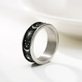 thumbnail image 2 of HZMAN 8mm Moon Star Sun Statement Ring Stainless Steel Boho Jewelry for Women Men (Silver, 9), 2 of 7