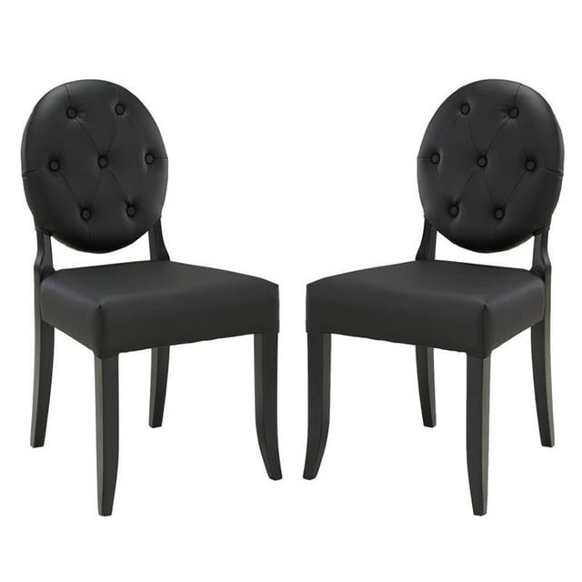 Hawthorne Collections Chaise d'Appoint pour Salle à Manger en Noir (Lot de 2)