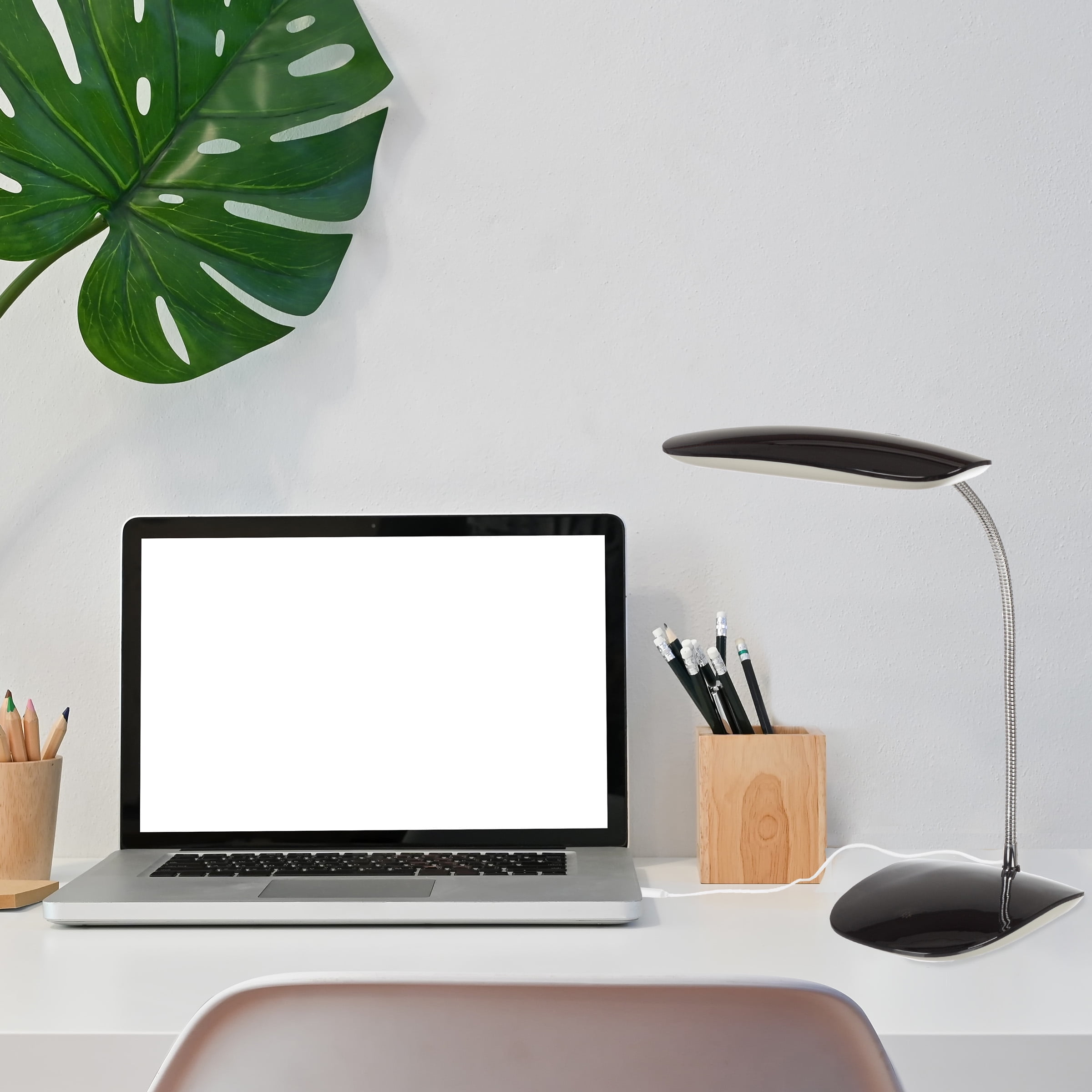 Lavish Home 18-inch Modern Touch-Activated LED Desk Lamp with USB Power Cord (Black)