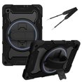 thumbnail image 1 of XYX 3in1 Rotating Stand Case for Samsung Galaxy Tab S6 Lite 10.4 inch with Hand/Shoulder Strap, Shockproof Rugged, Black, 1 of 7
