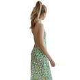 thumbnail image 3 of SAYOO Robes d'Été pour Femmes Demi-Adulte Ajustée Imprimée Col Montant Épaule Fendue Robe Dos Nu Chaude Robe de Plage Sans Manches Sexy Sans Bretelles Rétro Fendue, 3 of 9