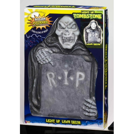 Solar Powered Light Up Tombstone Lawn Halloween Prop Decoration