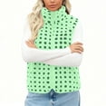 thumbnail image 2 of ZUKMRJPC Womens Checkered Fleece Vest Lightweight Stand Collar Zip Up Sleeveless Jacket Casual Fall Winter Warm Comfy Regular Fit Plaid Gilet, 2 of 7