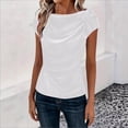 thumbnail image 1 of Haivin Womens Summer Tops 2026 Pleated Round Neck Short Sleeve Shirts Business Casual, 1 of 6