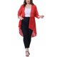 thumbnail image 2 of Cárdigan de encaje floral de nylon casual para mujer de tallas grandes Agnes Orinda, manga 3/4, 1X, rojo, 2 of 6