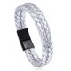 thumbnail image 1 of Pulsera de cuero sintético con doble círculo trenzado vintage azul de tendencia para hombre., 1 of 5