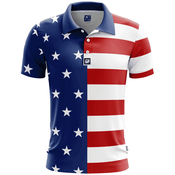 USA Flag Golf Polo