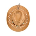 thumbnail image 2 of Gustave Straw Cowboy Hat for Men Women Western Cowgirl Sun Hat Shapeable Wide Brim Hollow Out Summer Beach Hat with Decorative Band - Coffee, 2 of 7