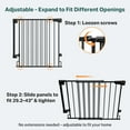 thumbnail image 2 of 29.2–43" Baby Gate for Stairs, Wall-Mounted (Drill Required), Expandable No Bottom Bar Dog Gate, Auto Close Extra Wide Walk Thru, Pet & Toddler Proof Gate, Top & Bottom of Stairways(Black), 2 of 9