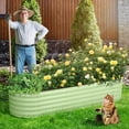 thumbnail image 3 of Aoodor 6-in-1 Modular Metal Raised Garden Bed, 88"L x 27"W x 17"H Outdoor Planter Box for Vegetables, Flowers, Herbs, Green, 3 of 8