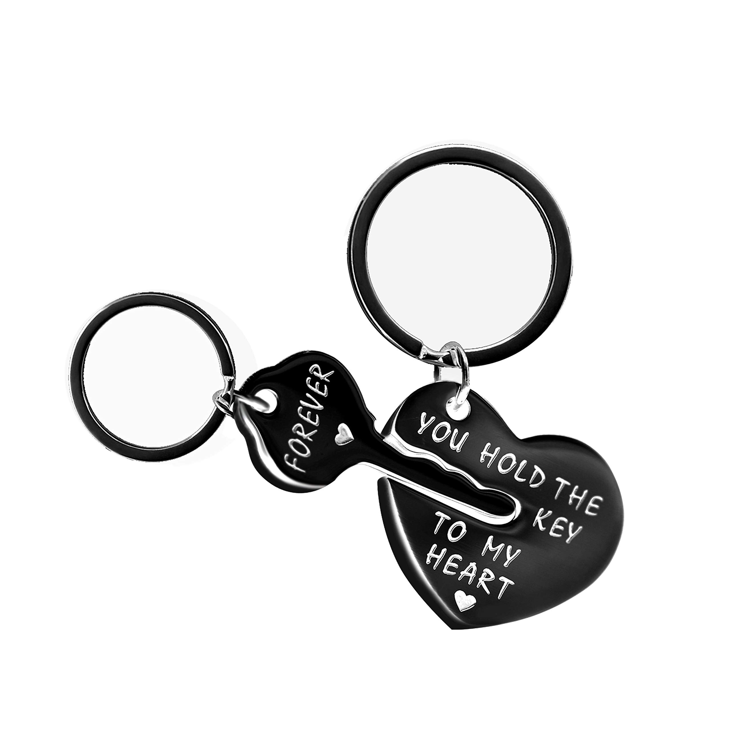 2pcs “You Hold The key to My Heart Forever” Couple Stainless Steel Keychain 