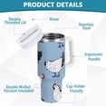thumbnail image 4 of Ryvnso 40 oz Tumbler with Handle and Straw Retro Cartoon Chickens Insulated Stainless Steel Travel Mug with Lid, 4 of 9