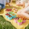 thumbnail image 6 of Solivara 4 Compartment Silicone Lunch Box With Lid Snack Container Refrigerator Fresh Keeping Box Kitchen (Yellow,6.50*2.28in), 6 of 9