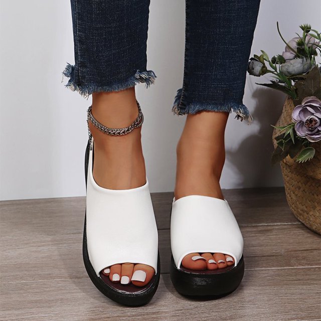 Zapatos de vestir casuales Sandalias de plataforma con punta abierta Zapatos cómodos para caminar para mujeres