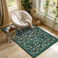 thumbnail image 2 of ARJINCUTE Spring Blooms Vintage Black Front Door Entrance Doormat 3' x 5', Soft Touch, Non Slip, Low Pile, Machine Washable, Foldable, 2 of 8