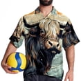 thumbnail image 4 of Yak Men's Short Sleeve Hawaiian Print Button Down Beach Shirt, 4 of 6
