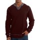 thumbnail image 1 of Camiseta de manga larga con cuello en V y costuras para hombre: estilo holgado de negocios, poliéster/spandex, informal y moderno, comercio exterior, ajuste regular, 1 of 8