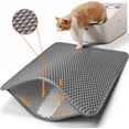 thumbnail image 1 of Wolfi Tapete Arena Gatos Extra Grande Panal Doble Capa Prueba Orina Agua Fácil Limpiar Gris, 1 of 8