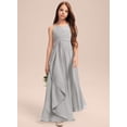 thumbnail image 2 of Drtj 2-14T Kids Teens A-Line Halter Neck Cascading Chiffon Junior Flower Girl Wedding Party Formal Bridesmaid Dress, 2 of 6