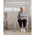 thumbnail image 6 of KFFKFF 4-in-1 Bedside Commode Chair, 500 lbs Capacity, Portable Toilet with Padded Seat and Backrest, Removable 5L Bucket, Adjustable Height Chair for Adults and Seniors, 6 of 9