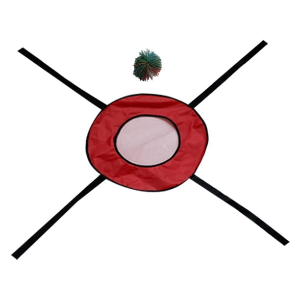 Juego interactivo para niños: lanzar y atrapar pelotas, coordinación manos-pies, al aire libre rojo