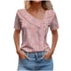 thumbnail image 1 of Tops de Algodón para Mujeres Cuello en V Casual de Manga Corta, Imitación Algodón Primavera Y Blusa de Verano, 1 of 5